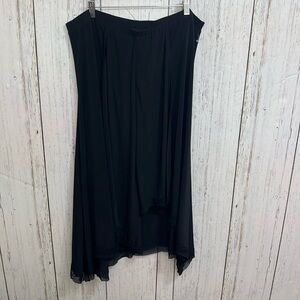 Chico’s Travelers Size 3 Black Asymmetrical Skirt